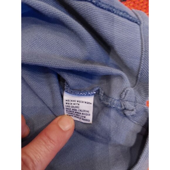 POLO Ralph Lauren Vintage Men's Cotton Blue Polo Orange Logo. Sz Medium - Picture 3 of 11